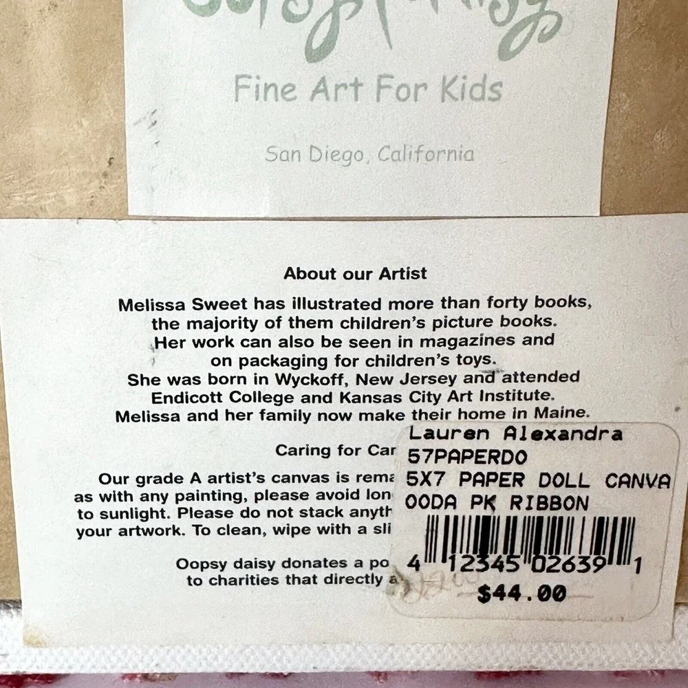 lot‎ of 2 Oopsy Daisy kids 5x7” art work By Melissa Sweet Wall Decor